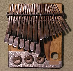 The African lamellophone, thumb piano or mbira