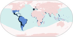 Spanish and Portuguese empires. Settlement in the Americas, c. 1600. Although the crowns asserted sovereignty over great expanses of territory, this modern map shows the sparseness of actual European settlement in dark blue.