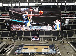 The stadium being set up for Texas vs. North Carolina game