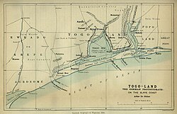 Map of Togoland in 1885