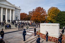 A Veterans Day service at the American Tomb of the Unknown Soldier, 2021