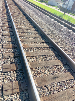 Wood tie on the BNSF Railway in La Crosse, Wisconsin