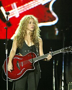 Shakira, a Colombian multilingual singer-songwriter, playing outside her home country