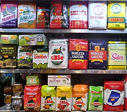 Yerba for sale in the open-air market of La Boqueria in Barcelona, Spain