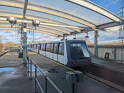 The Gatwick Airport terminal shuttle departing from the South Terminal