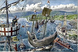 The port and fleet of Genoa in the early 14th century, by Quinto Cenni