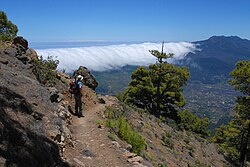 Foehn clouds over La Palma, Spain