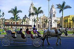 Renaissance Metropolitan Cathedral of Lima, built between 1602 and 1797 in the Plaza Mayor