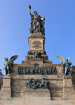 Niederwald monument with lyrics of Guard on the Rhine
