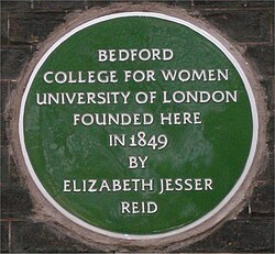 Green plaque at Bedford Square, London