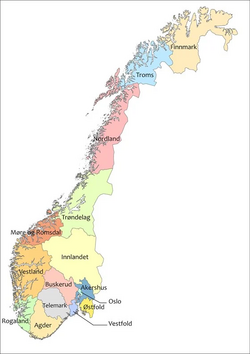 A municipal and regional reform: "From 14 June 2022, the Storting decided the following division of counties."