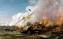 The Battle of Preveza (1538) by Ohannes Umed Behzad, painted in 1866