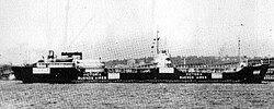 The cargo ship Victoria, which the German submarine U-201 damaged in error on 18 April 1942.[37]