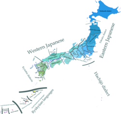 Map of Japanese dialects and Japonic languages