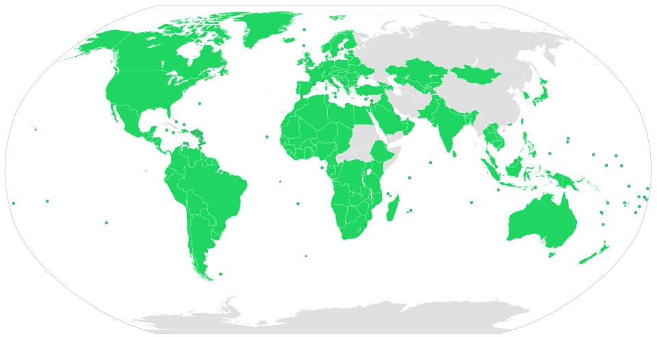 Countries where Spotify is available (as of December 2022)