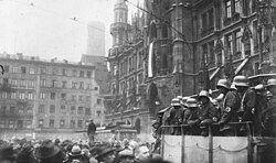 Unrest during the 1923 Beer Hall Putsch, a failed coup d'état led by Adolf Hitler, Erich Ludendorff, and other Kampfbund leaders