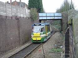 Parry People Mover ultra light rail on Stourbridge Town branch line