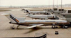 Australian Airlines Boeing 727 at Melbourne Airport in 1988