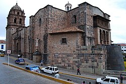 Facade of the Church and Convent of Santo Domingo in Cusco, built on the base of the Coricancha