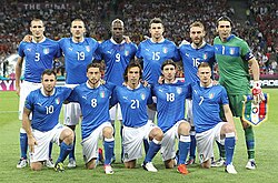 The national football team of Italy before the UEFA Euro 2012 final, Olympic Stadium, Kyiv, 1 July 2012