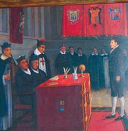 Manuel Belgrano as a student at the University of Salamanca