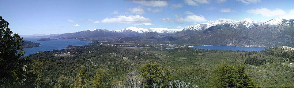 View of Lake Nahuel Huapi and the city of Bariloche.