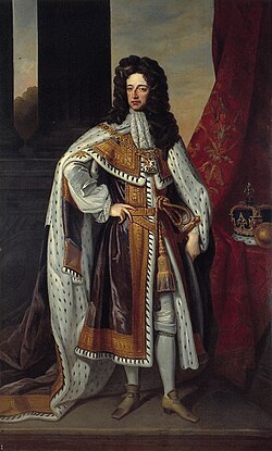 Stadtholder William III, Prince of Orange, also reigned as William III of England from 1689 to 1702 after the Glorious Revolution, with his wife Mary II.
