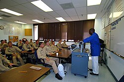 Navy NROTC Midshipmen in Naval Science Class