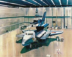 Early concept of how the Space Shuttle was to be serviced