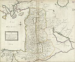 17th century map of Canaan