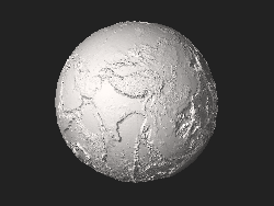 STL 3D model of Earth without liquid water with 20× elevation exaggeration