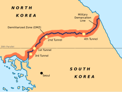 Aggression tunnels on the Koreas border