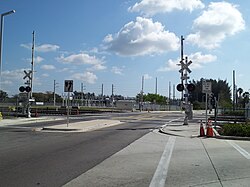 NW 25th Street at the north end of the station