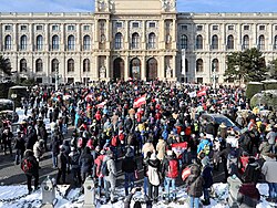 Protest against coronavirus restrictions in Vienna, 2021-01-16
