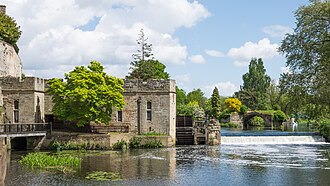 The Warwick Castle water-powered generator house, used for the generation of electricity for the castle from 1894 until 1940