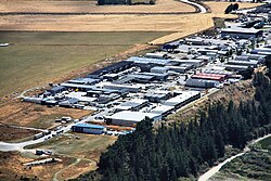 An industrial park with factories in Queenstown, New Zealand