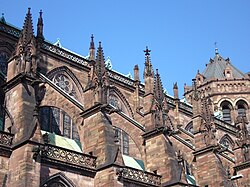 Flying buttresses on the southern side of the cathedral