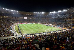 Inside Soccer City in Johannesburg, South Africa, during a match at the 2010 FIFA World Cup