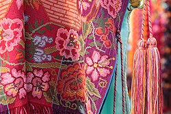 Handmade floral patterns on textiles