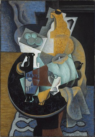 Jean Metzinger, Fruit and a Jug on a Table (1916), oil and sand on canvas, 115.9 x 81 cm, Museum of Fine Arts, Boston