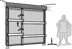 Reconstruction of a gate at Cadbury Castle hillfort, England