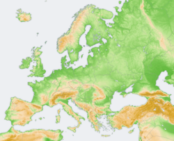 A map of Europe using elevation modeling