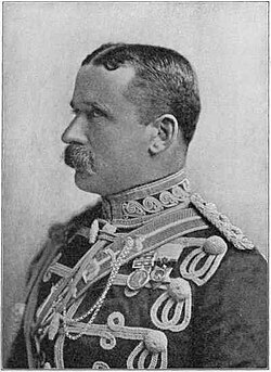 Colonel French in full dress uniform, 1892.[37] This is one of the few photographs of French taken before his appearance aged dramatically, and hinting at his success as a womaniser.[38]
