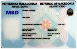 The identity card of North Macedonia