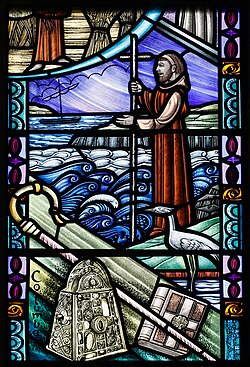 Stained-glass window of St Columba, St Patrick's Church of Ireland, Armagh