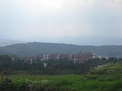 Looking towards the Villa Olimpica from Cuicuilco