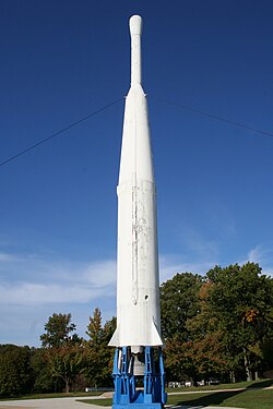 Delta rocket on display in the rocket garden