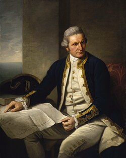 Portrait of James Cook by Nathaniel Dance-Holland, 1775. James Cook's mission was to find the alleged southern continent Terra Australis.