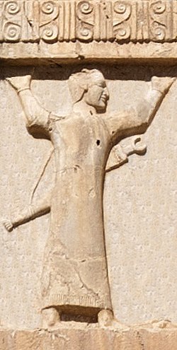 Egyptian soldier of the Achaemenid army, c. 470 BCE. Xerxes I tomb relief.