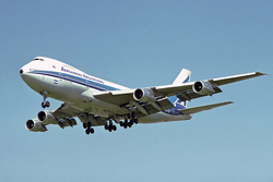 A Boeing 747-200B approaching London-Heathrow Airport in 1979